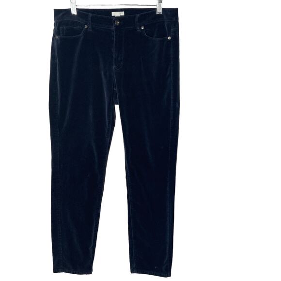 J Jill Pants Womens 10 Navy Blue Velor - Picture 3 of 8